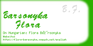 barsonyka flora business card